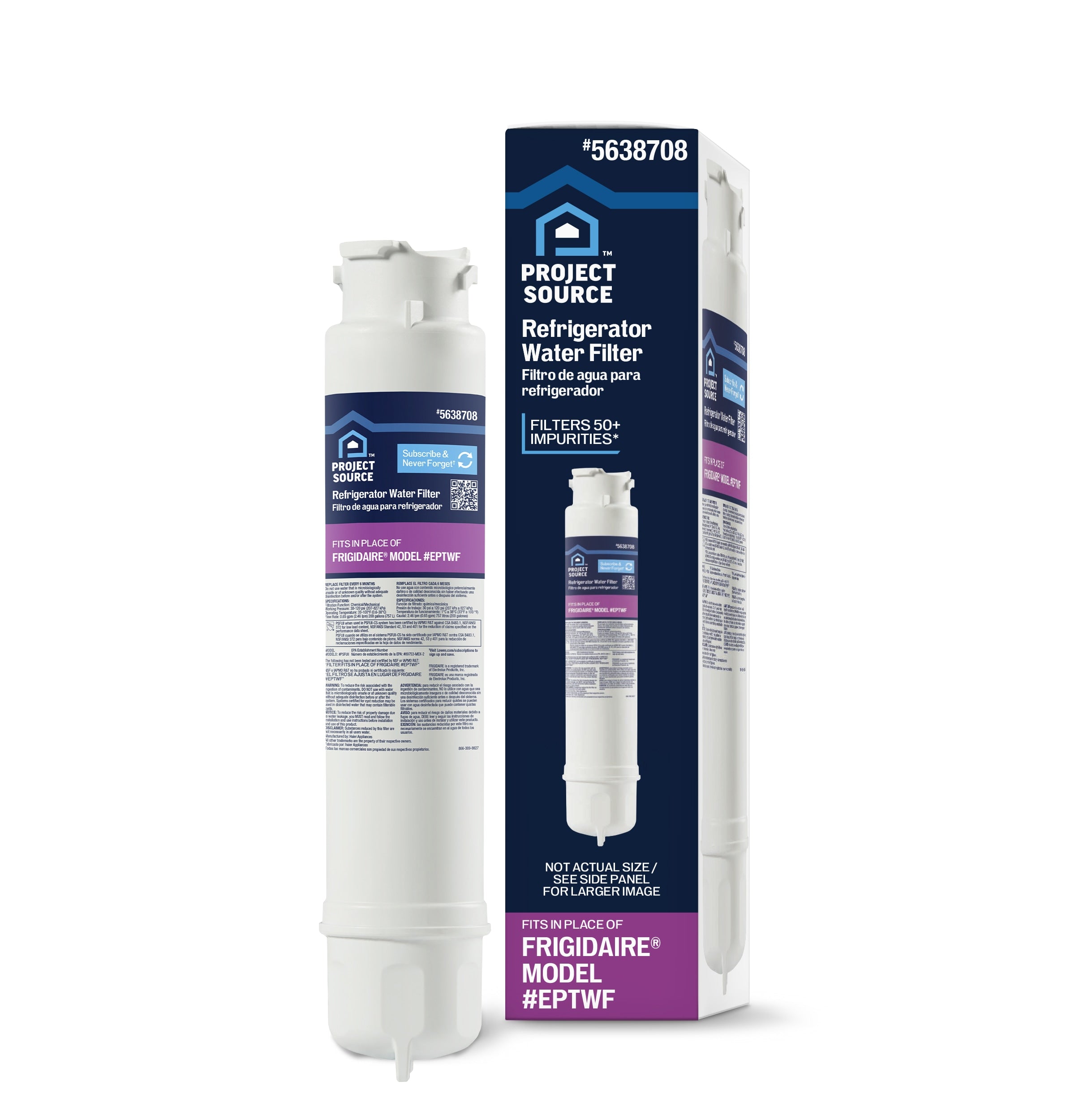 Project Source Twist Refrigerator Water Filter Fits Frigidaire Filter EPTWF