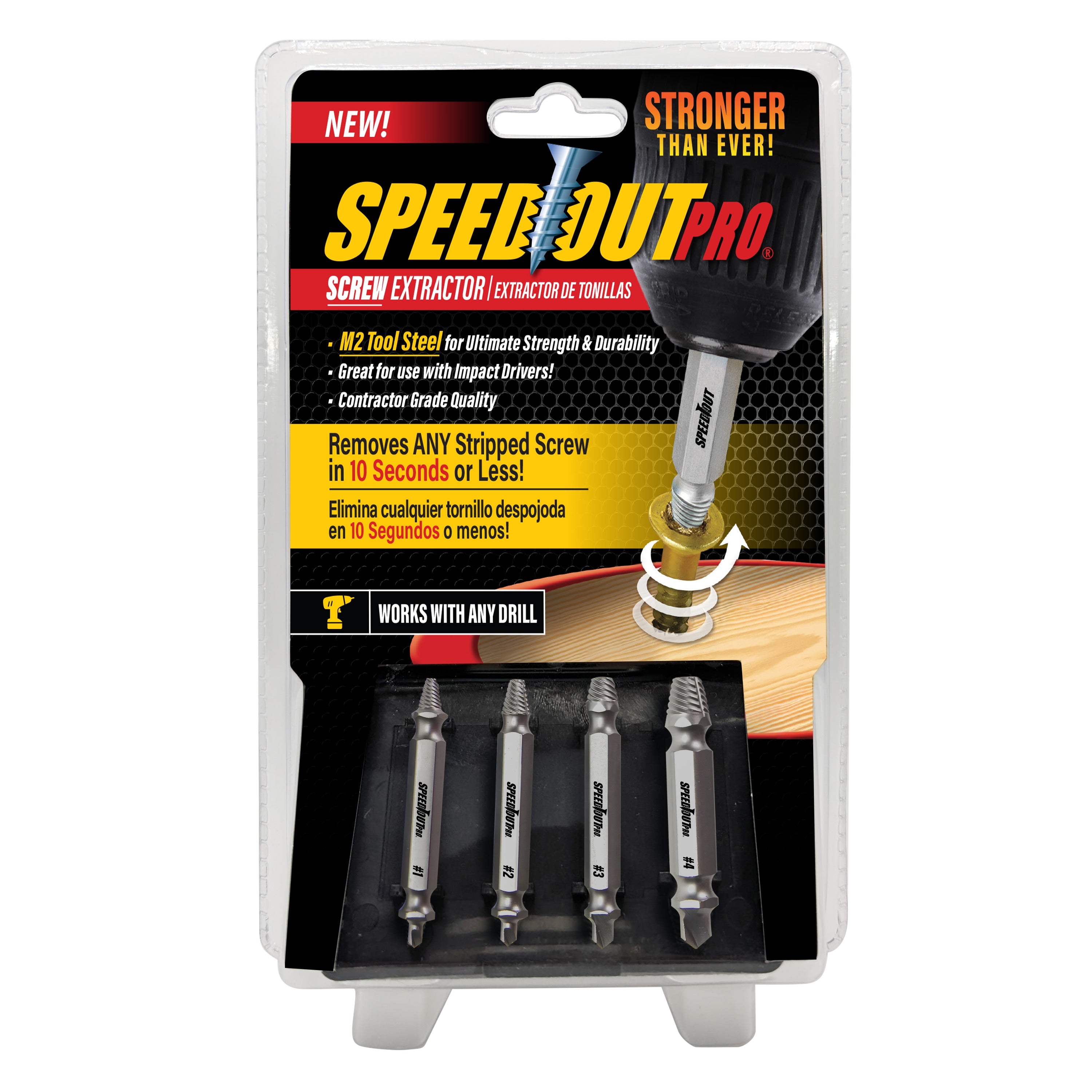 SpeedOut 4-Pack Hss Double-ended 2-in Screw Extractor Set