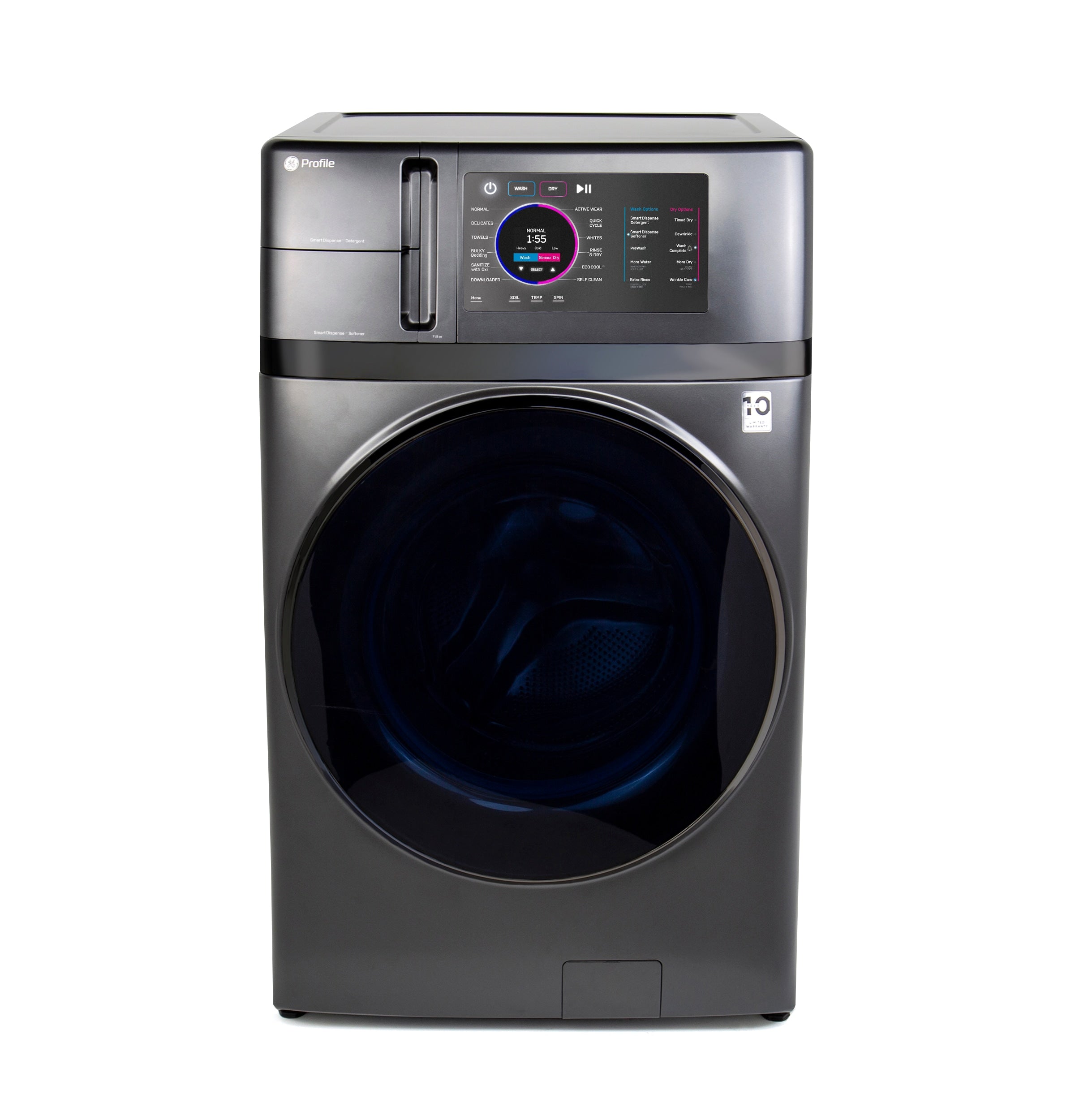 GE Profile 4.8-cu ft Capacity Carbon Graphite Ventless All-in-One Washer/Dryer Combo ENERGY STAR (PFQ97HSPVDS)