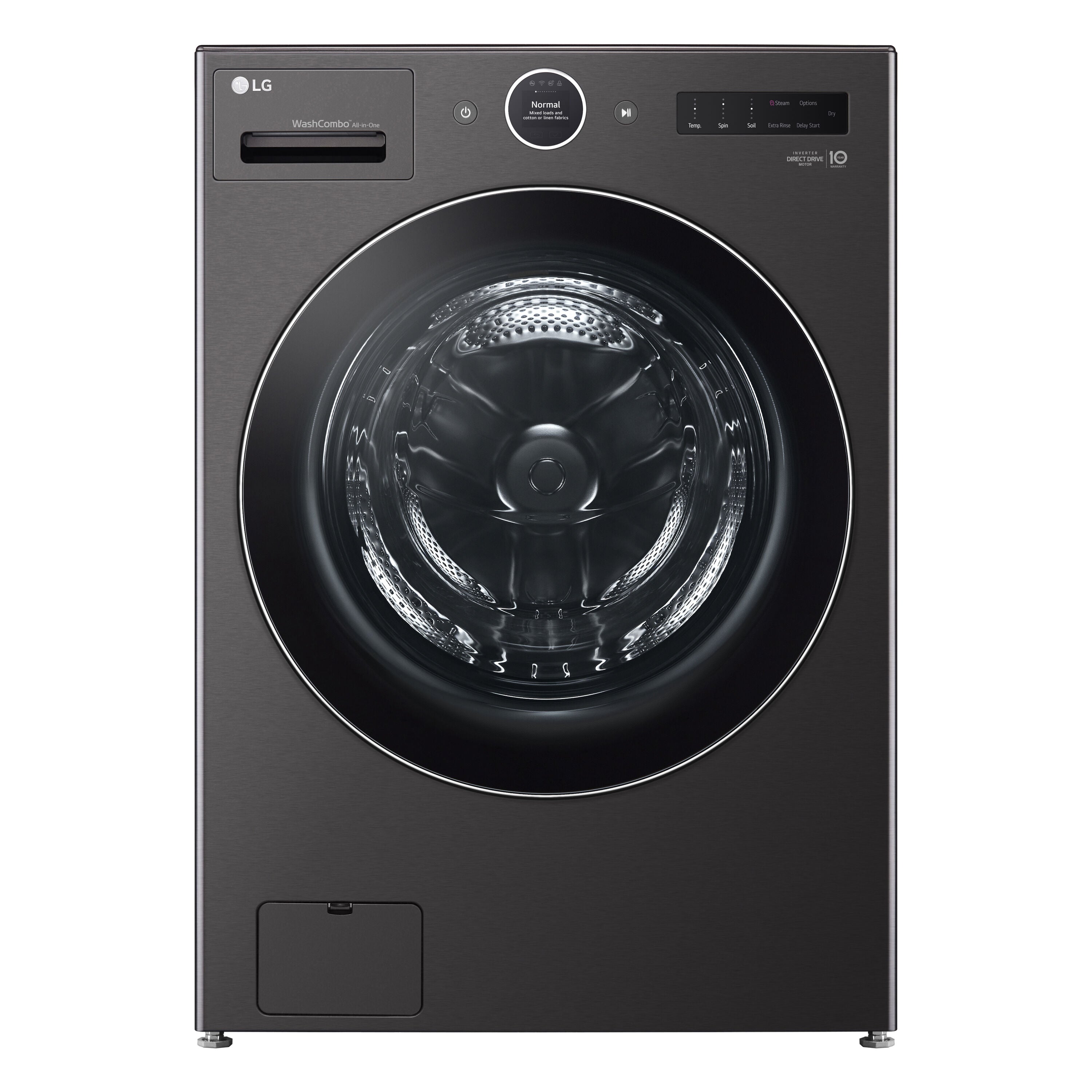 LG TurboWash360 5-cu ft Capacity Black Steel Ventless All-In-One Washer Dryer Combo (ENERGY STAR) (WM6998HBA)