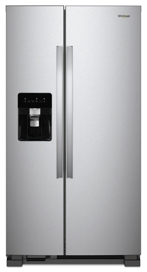 Whirlpool 24.6 - cu ft Side - by - Side Refrigerator with Ice Maker ,Water and Ice Dispenser ( Fingerprint Resistant Stainless Steel ) (WRS315SDHZ) - Stu's Home Improvement Outlet