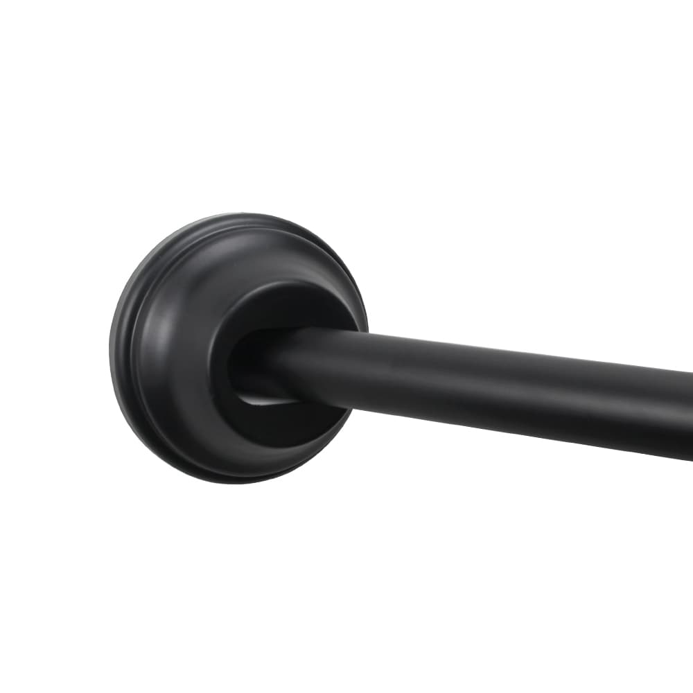allen + roth 44-in to 72-in Matte Black Fixed or Tension Single Curve Adjustable Shower Curtain Rod