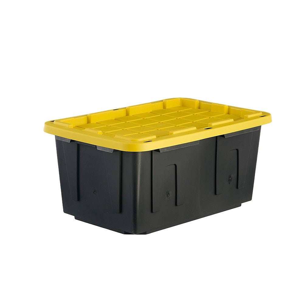 Project Source Commander Large 27-Gallon s (108-Quart) Black Heavy Duty Tote with Standard Snap Lid