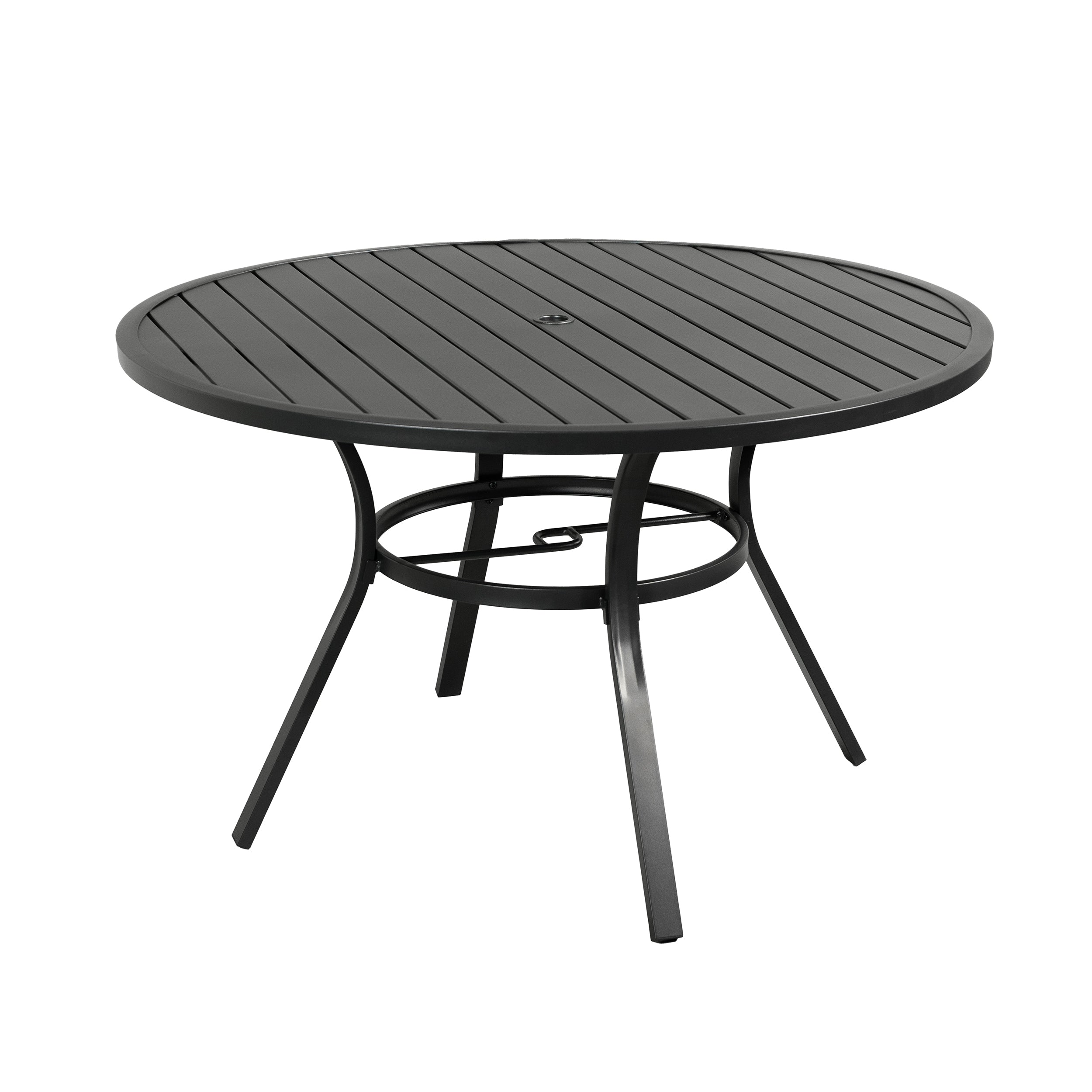 Style Selections Pelham Bay Round Outdoor Dining Table 48-in W x 48-in L with Umbrella Hole