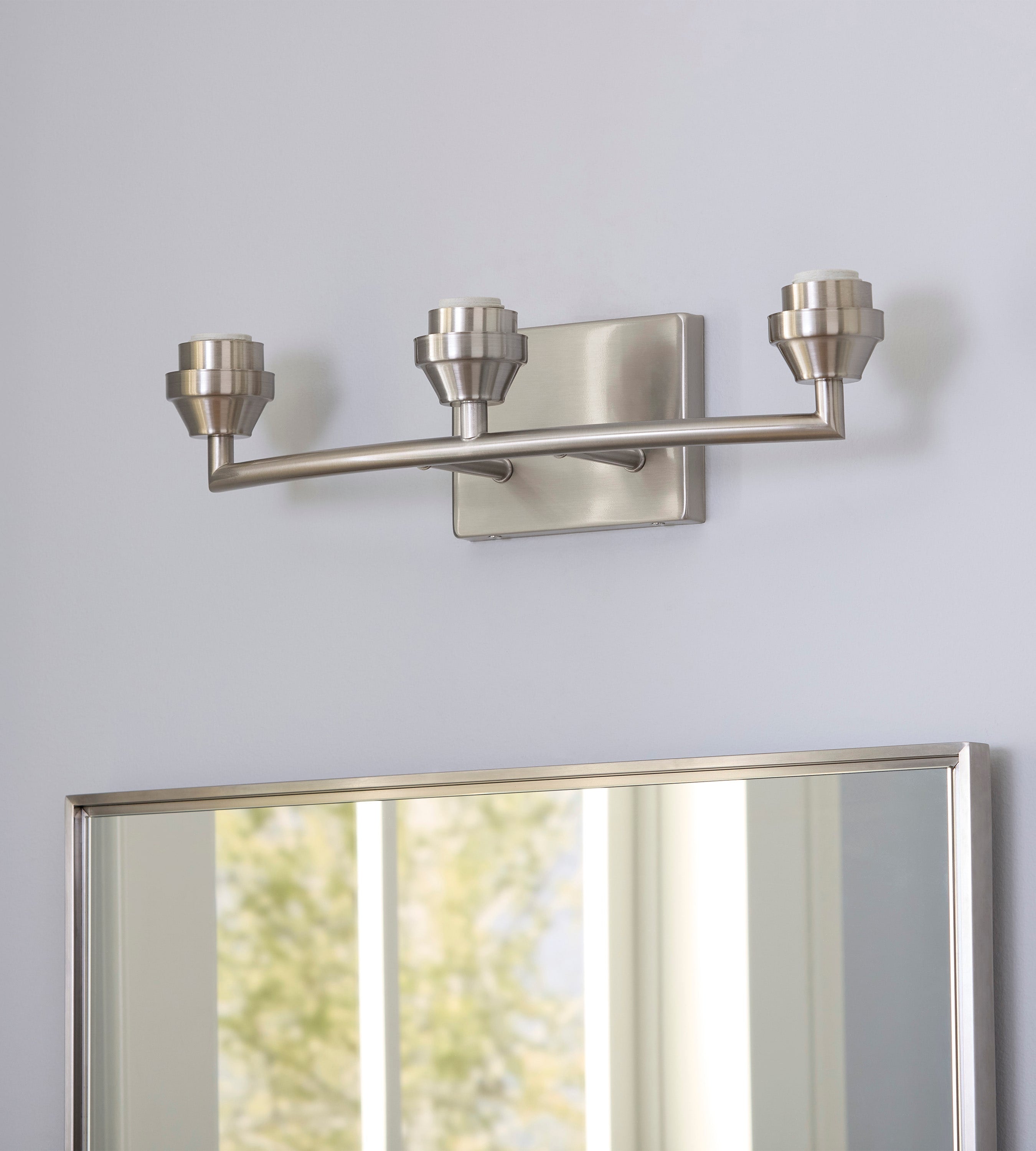 Style Selections 18.63-in 3-Light Brushed Nickel Led, Transitional Vanity Light