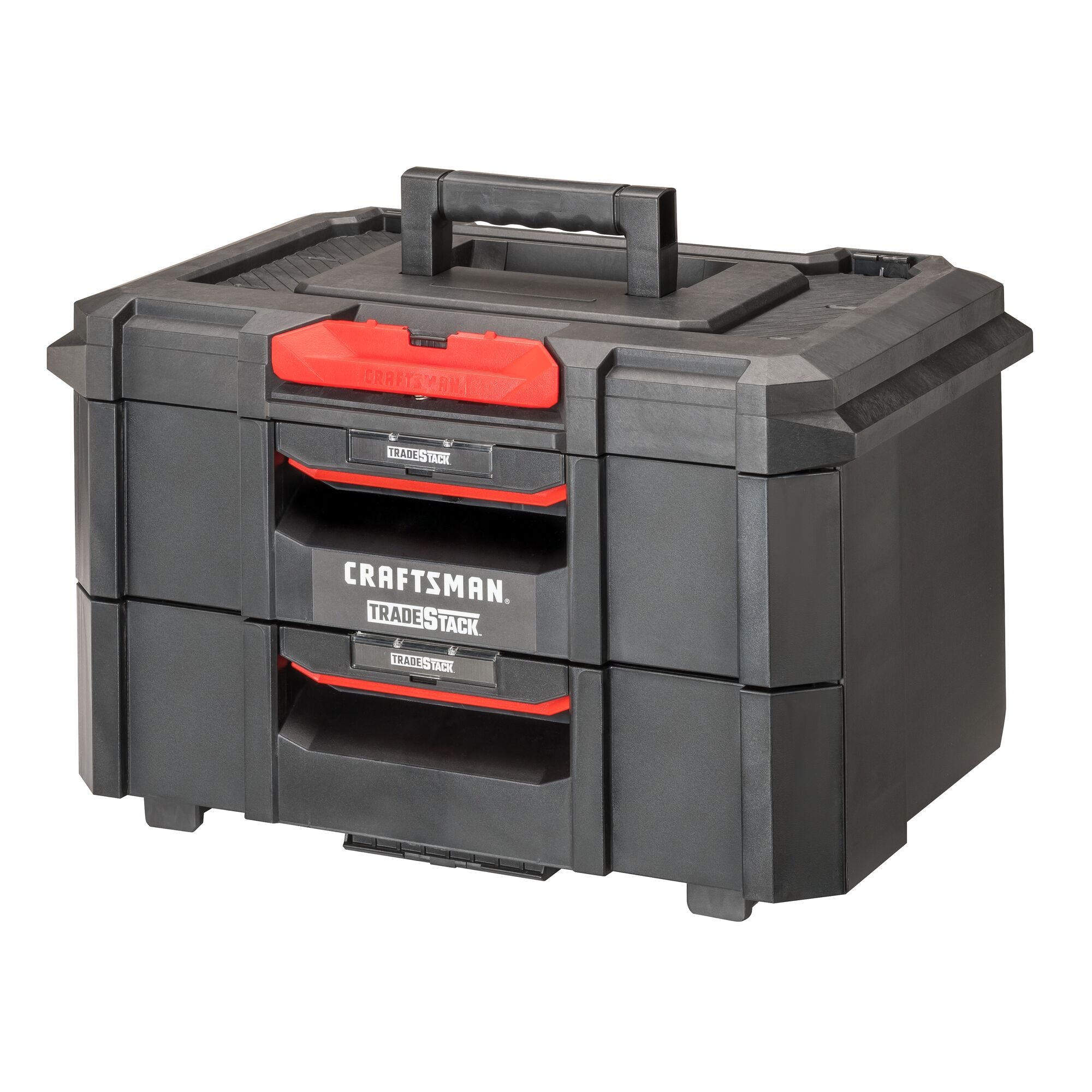 CRAFTSMAN TRADESTACK 21.45-in W x 12.79-in H x 13.85-in D 2-Drawer Black Structural Foam Tool Box