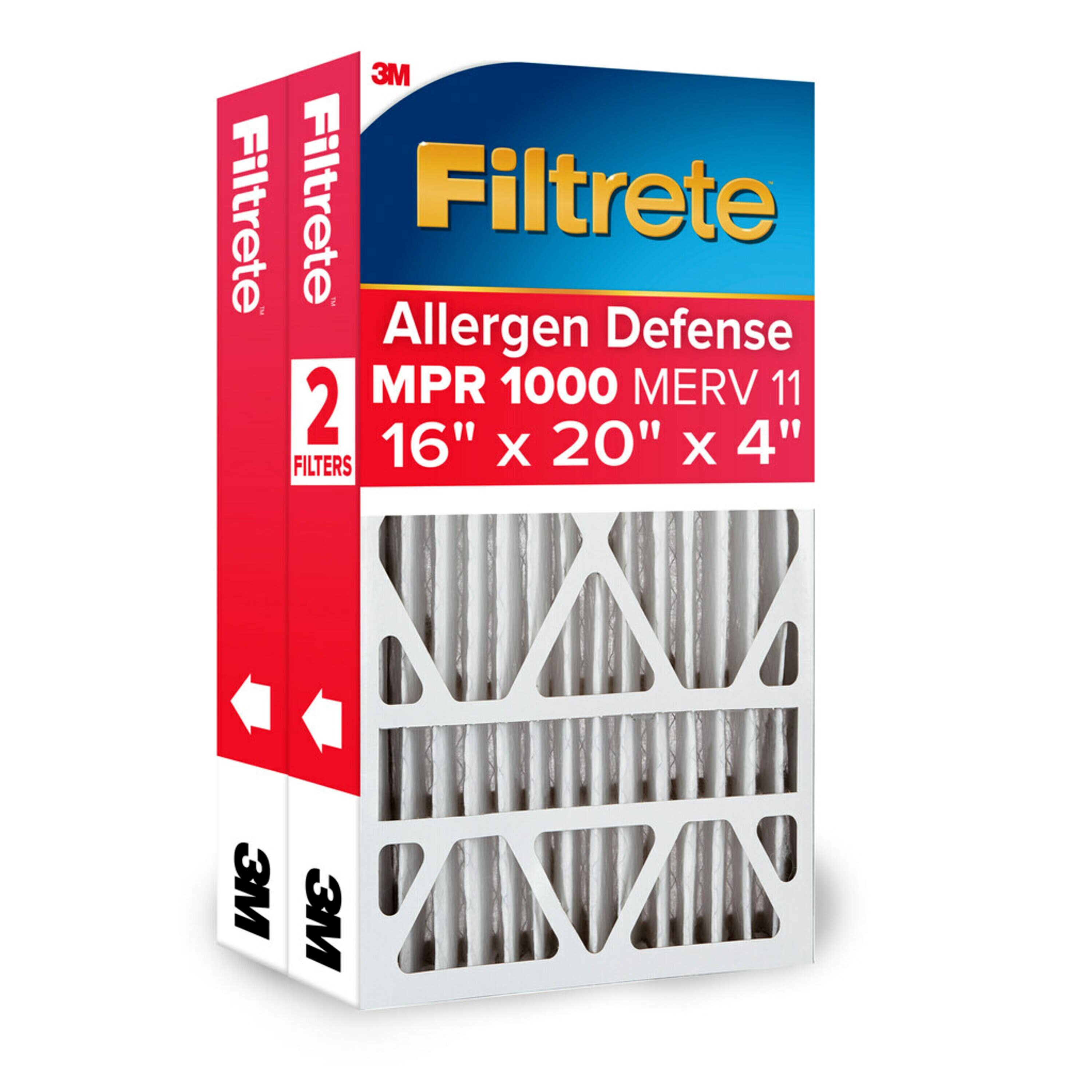 Filtrete 16-in W x 20-in L x 4-in MERV 11 1000 MPR Allergen Defense Electrostatic Pleated Air Filter