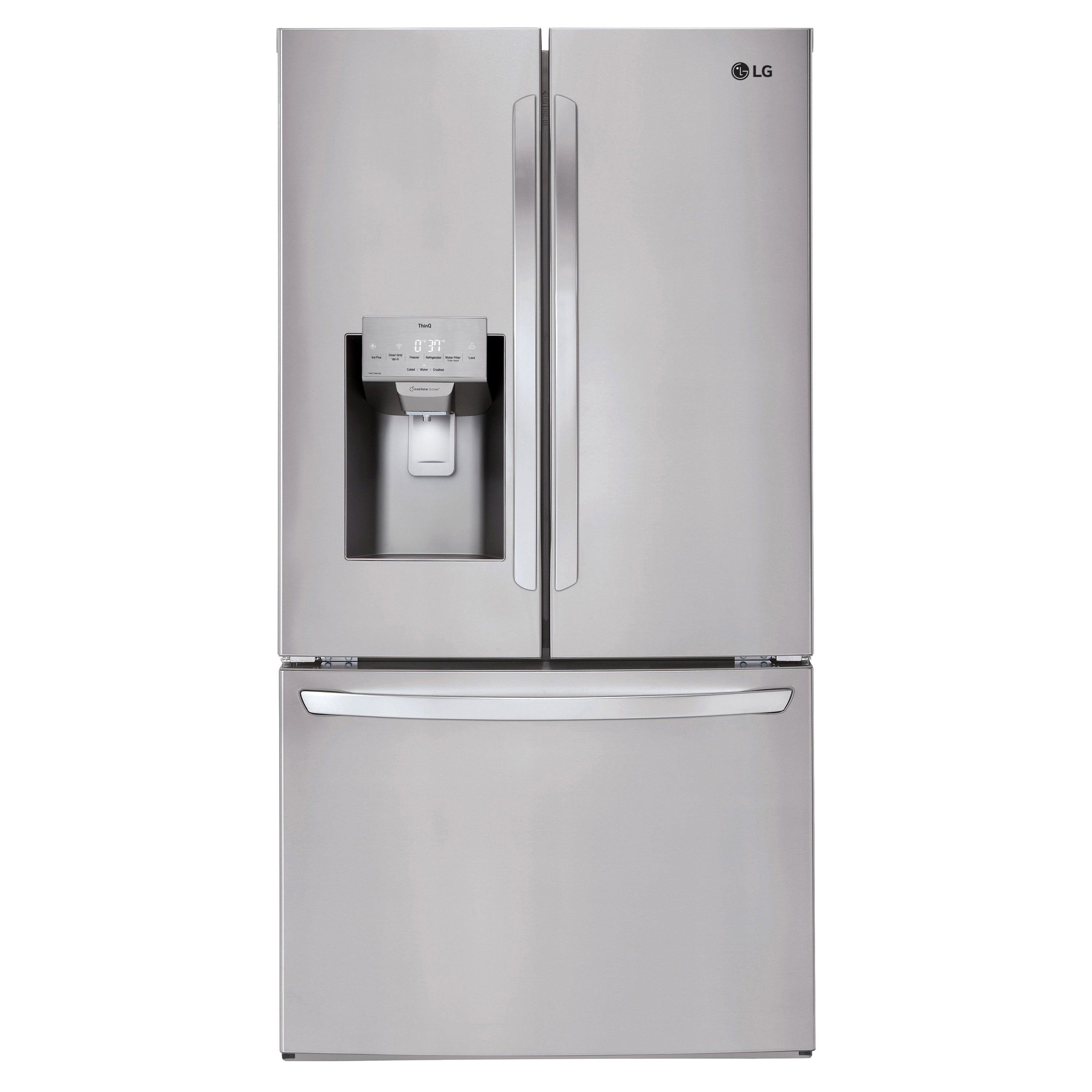 LG 27.7-cu ft Smart French Door Refrigerator with Ice Maker, Water and Ice Dispenser (Fingerprint Resistant) ENERGY STAR (LRFS28XBS)