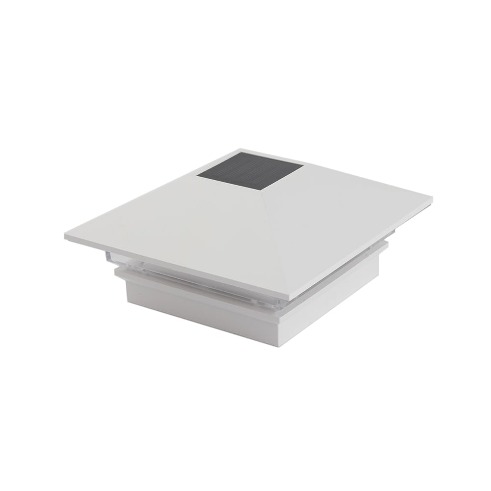 Deckorators 4-in x 4-in 4.8-Lumen 1-Watt White Low Voltage Solar LED Outdoor Post Cap Light (6500 K)