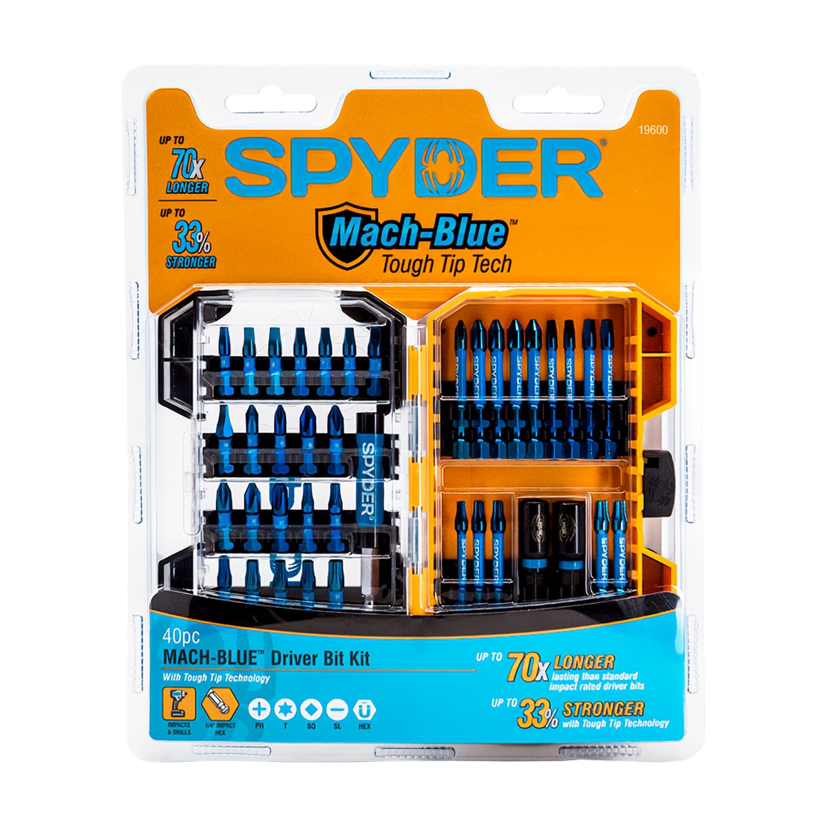 Spyder Mach-Blue 1/4-in x Impact Driver Bit (40-Piece)