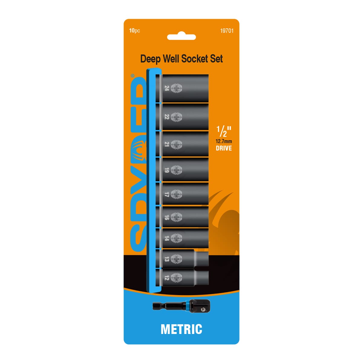Spyder 10-Piece Metric 1/4-in Drive Set 6-point/12-point/spline/star/square Impact Socket Set