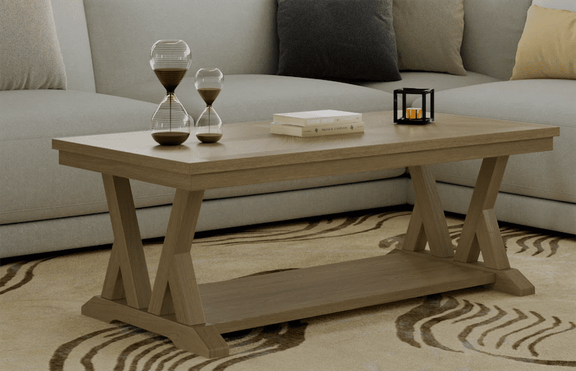 Flexsteel Lattice Coffee Table – Rustic Oak Finish - Stu's Home Improvement Outlet