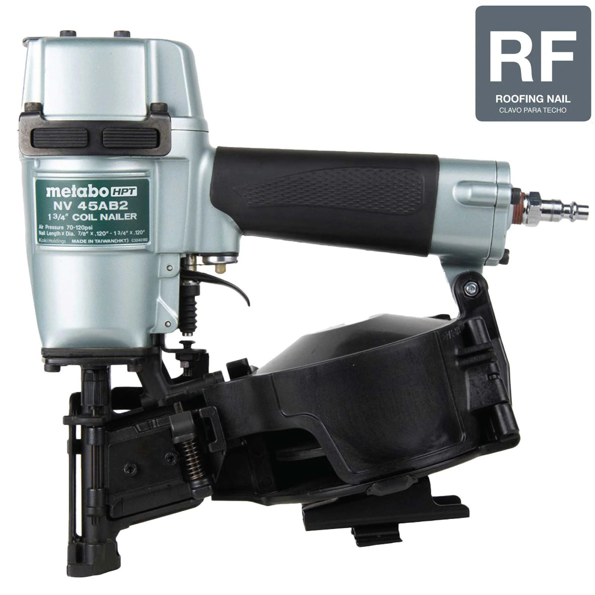 Metabo HPT 1-3/4-in 15-Degree Pneumatic Coil Corded Roofing Nailer