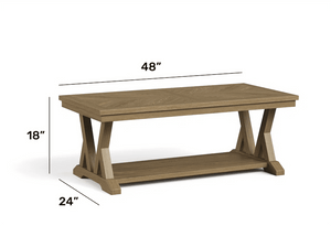 Flexsteel Lattice Coffee Table – Rustic Oak Finish - Stu's Home Improvement Outlet