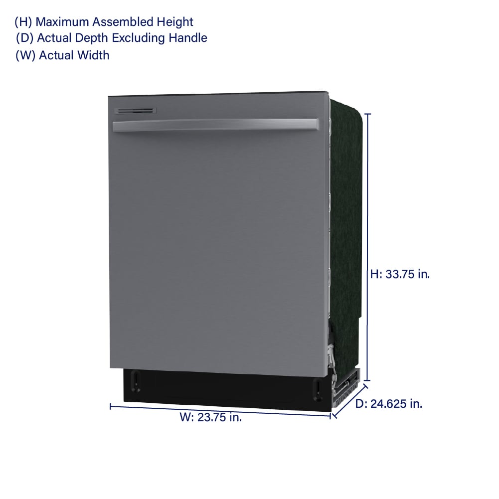 Samsung Hybrid Tub 24-in Top Control Built-in Dishwasher ( Fingerprint Resistant Stainless Steel ) ENERGY STAR, 53-Decibel Standard Sound Level (DW80CG4021SR)