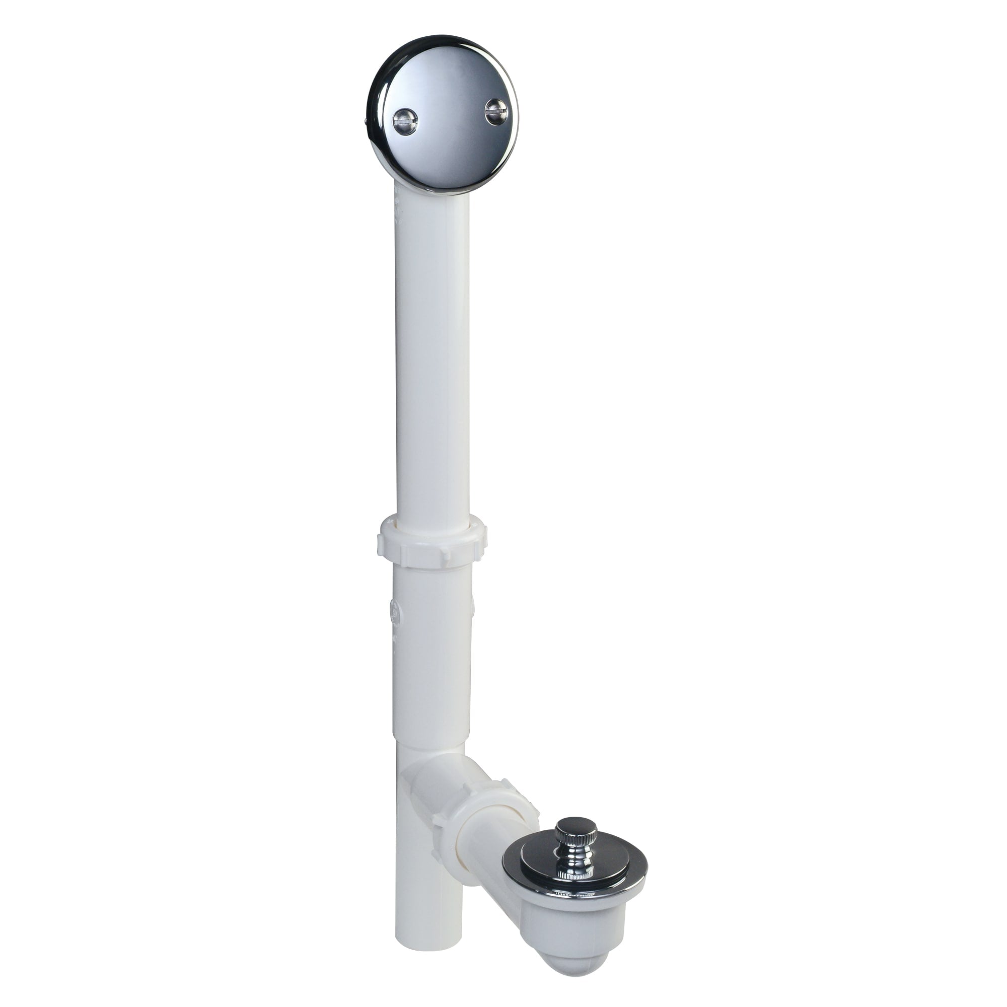 Dearborn 1-1/2-in Polished Chrome Push N' Pull White/Polished Chrome Push-pull Drain with Polypropylene Pipe Included