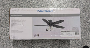 Renew Premier 52 in. Indoor Satin Black Dual Mount Ceiling Fan with LED Bulbs with Pull Chain - Stu's Home Improvement Outlet