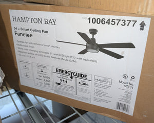 Fanelee 54 in. White Color Changing LED Matte Black Smart Ceiling Fan with Light Kit and Remote Powered by Hubspace - Stu's Home Improvement Outlet