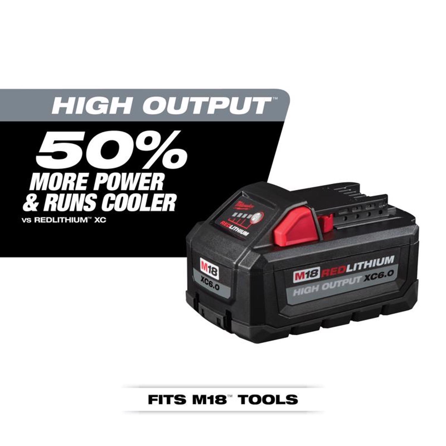 Milwaukee M18 RedLithium XC 6 Ah Lithium - Ion High Output Battery 1 pc - Stu's Home Improvement Outlet