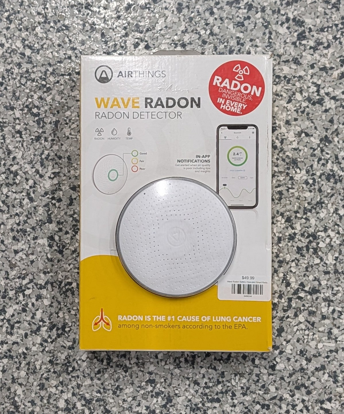 Wave Radon Battery Operated Smart Radon Detector