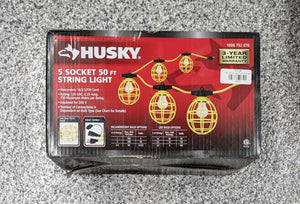 50 ft. 5 - Socket String Caged Work Lights - Stu's Home Improvement Outlet