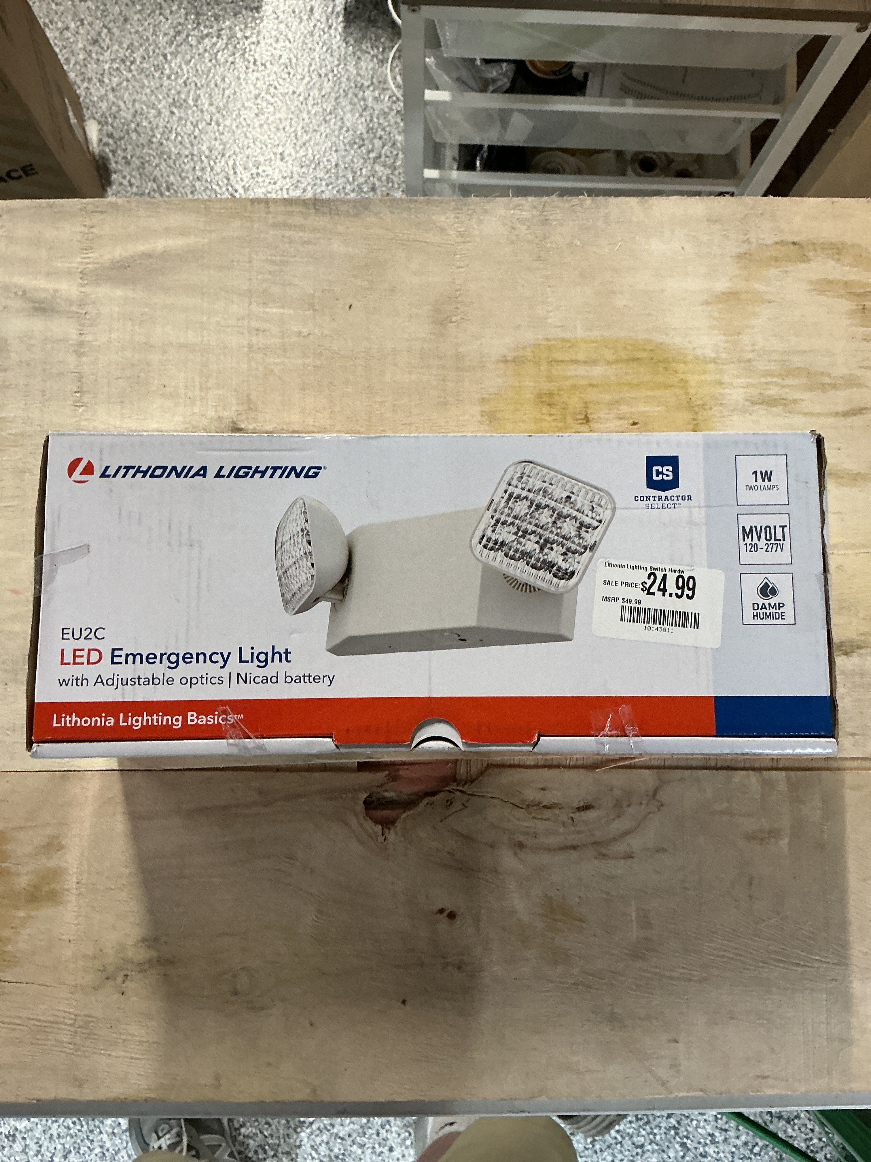 Lithonia Lighting Switch Hardwired LED Off White Emergency Light