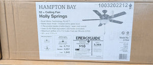 Holly Springs 52 in. LED Matte Black Ceiling Fan - Stu's Home Improvement Outlet