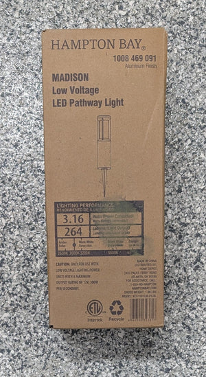 Madison 240 Lumen Low Voltage Silver Hardwired Integrated LED Weather Resistant Outdoor Path Light - Stu's Home Improvement Outlet
