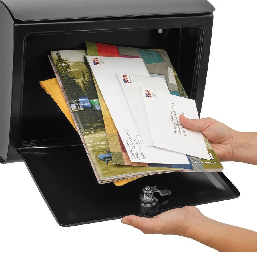 Architectural Mailboxes Standard Metal Black Wall Mount Locking Mailbox