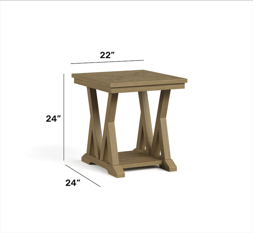 Flexsteel Lattice End Table – Rustic Oak Finish