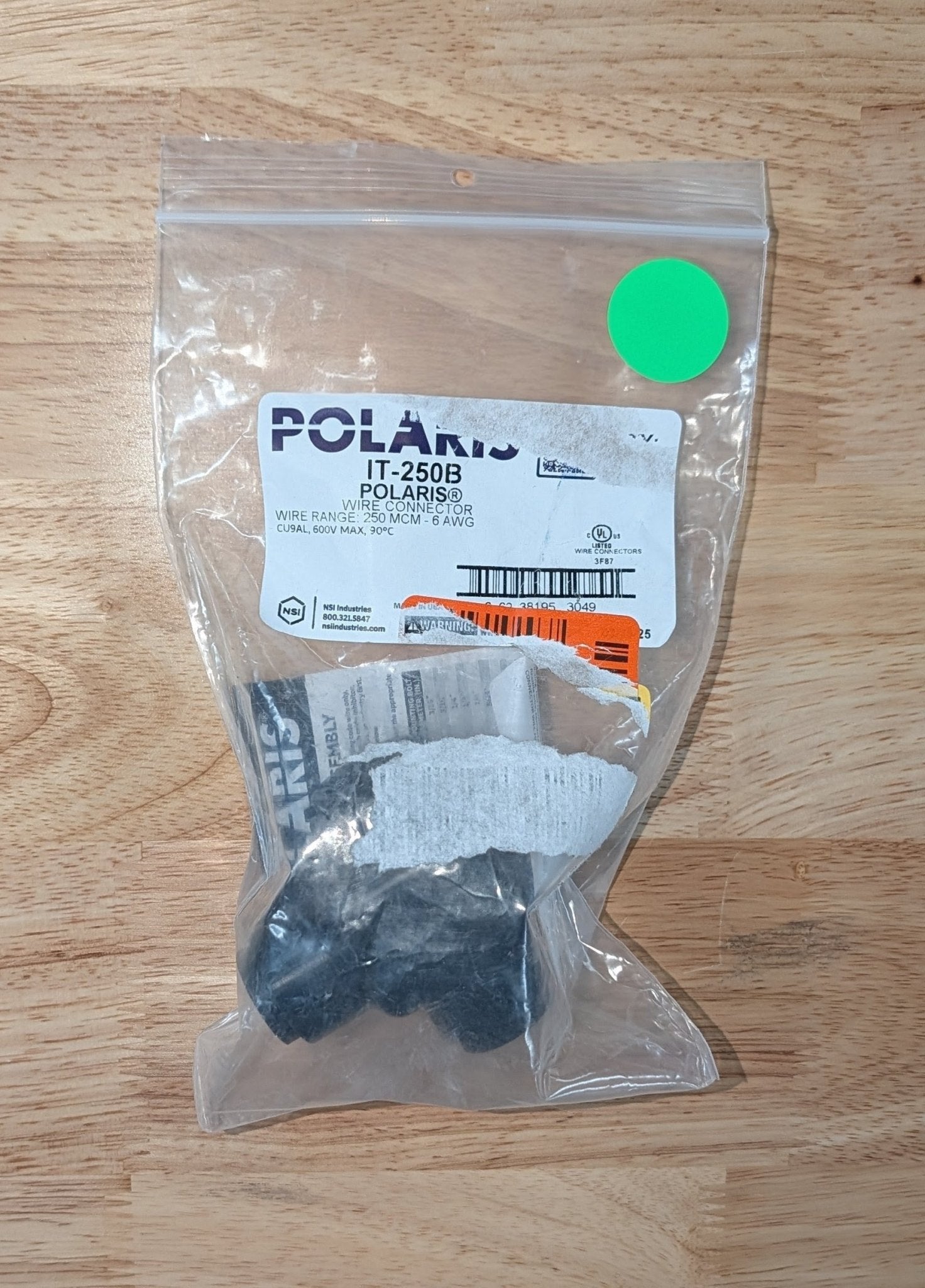 250 MCM - 6 AWG Insulated Tap Connector, Black - Stu's Home Improvement Outlet