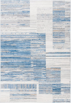SAFAVIEH Shivan Collection 4' x 6' Ivory/Blue SHV198M Modern Abstract Non - Shedding Entryway Living Room Foyer Bedroom Accent Rug - Stu's Home Improvement Outlet
