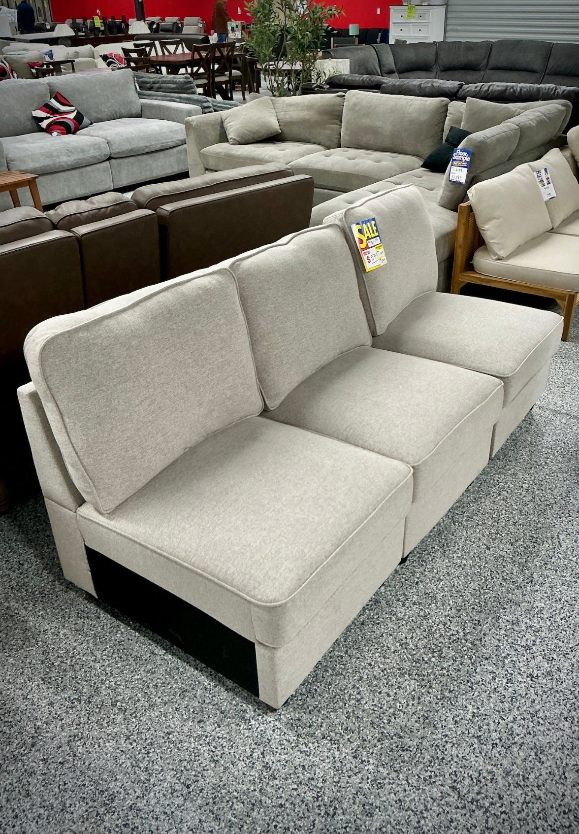 Modular Sectional Armless Sofa Section – 3 Seats - Stu's Home Improvement Outlet