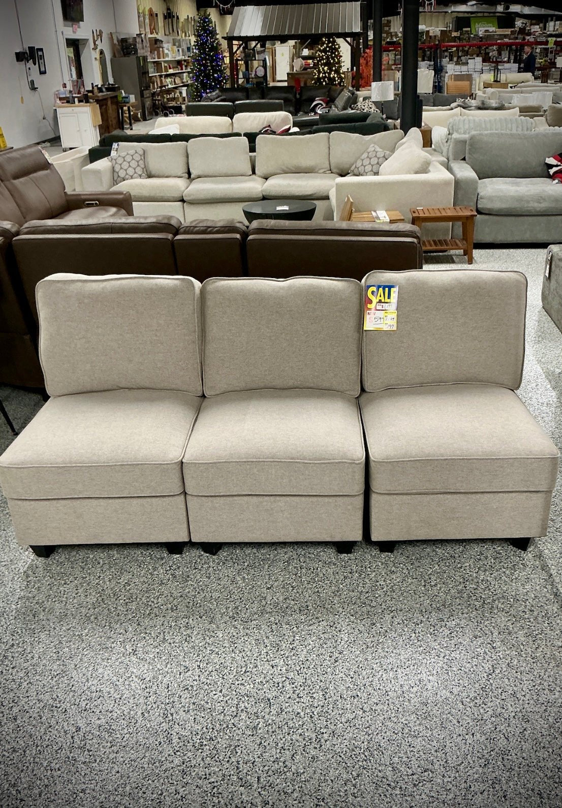 Modular Sectional Armless Sofa Section – 3 Seats - Stu's Home Improvement Outlet