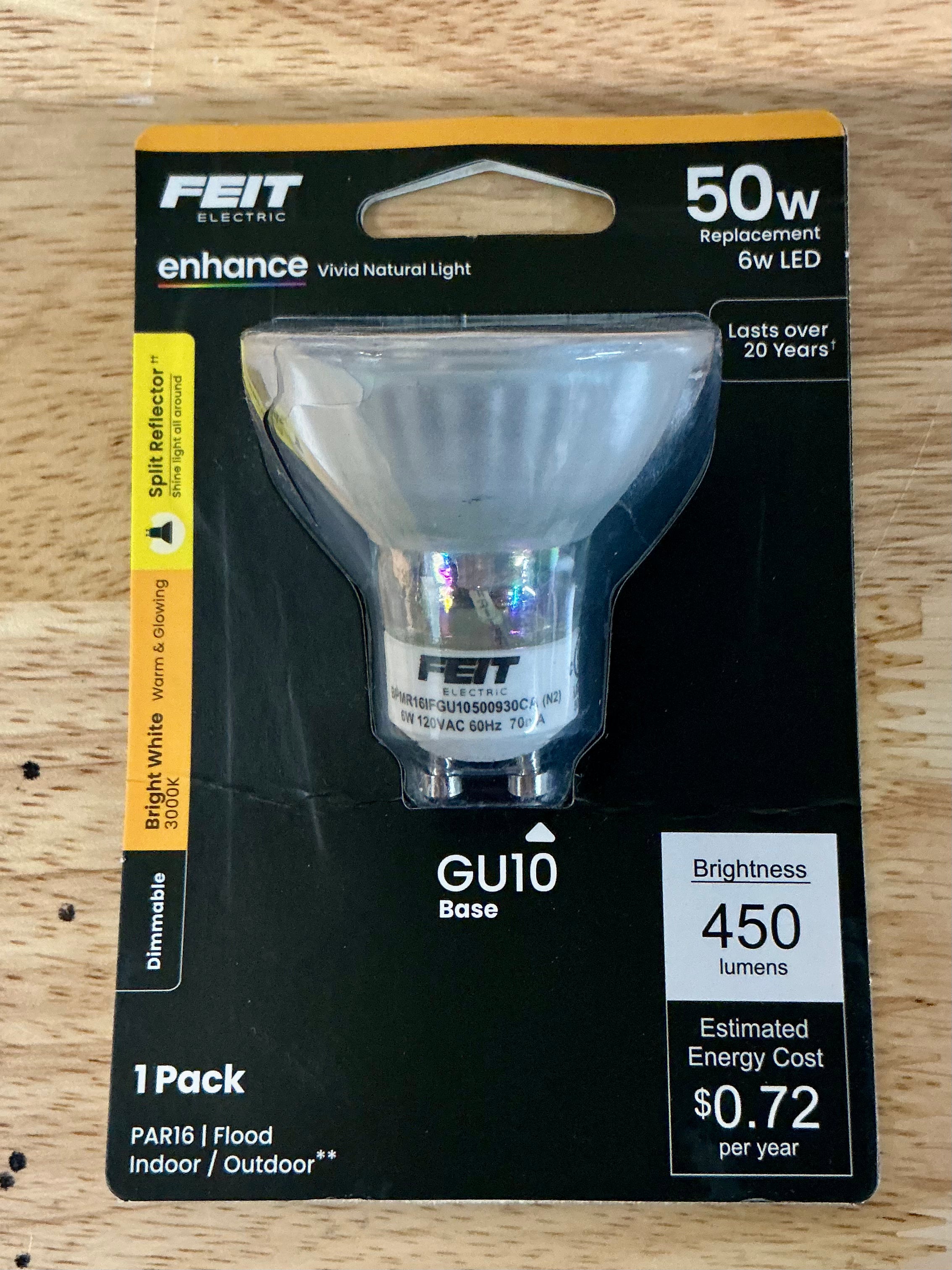 50-Watt Equivalent MR16 GU10 Dimmable CEC Title 20 Compliant LED 90+ CRI Frosted Flood Light Bulb, Bright White