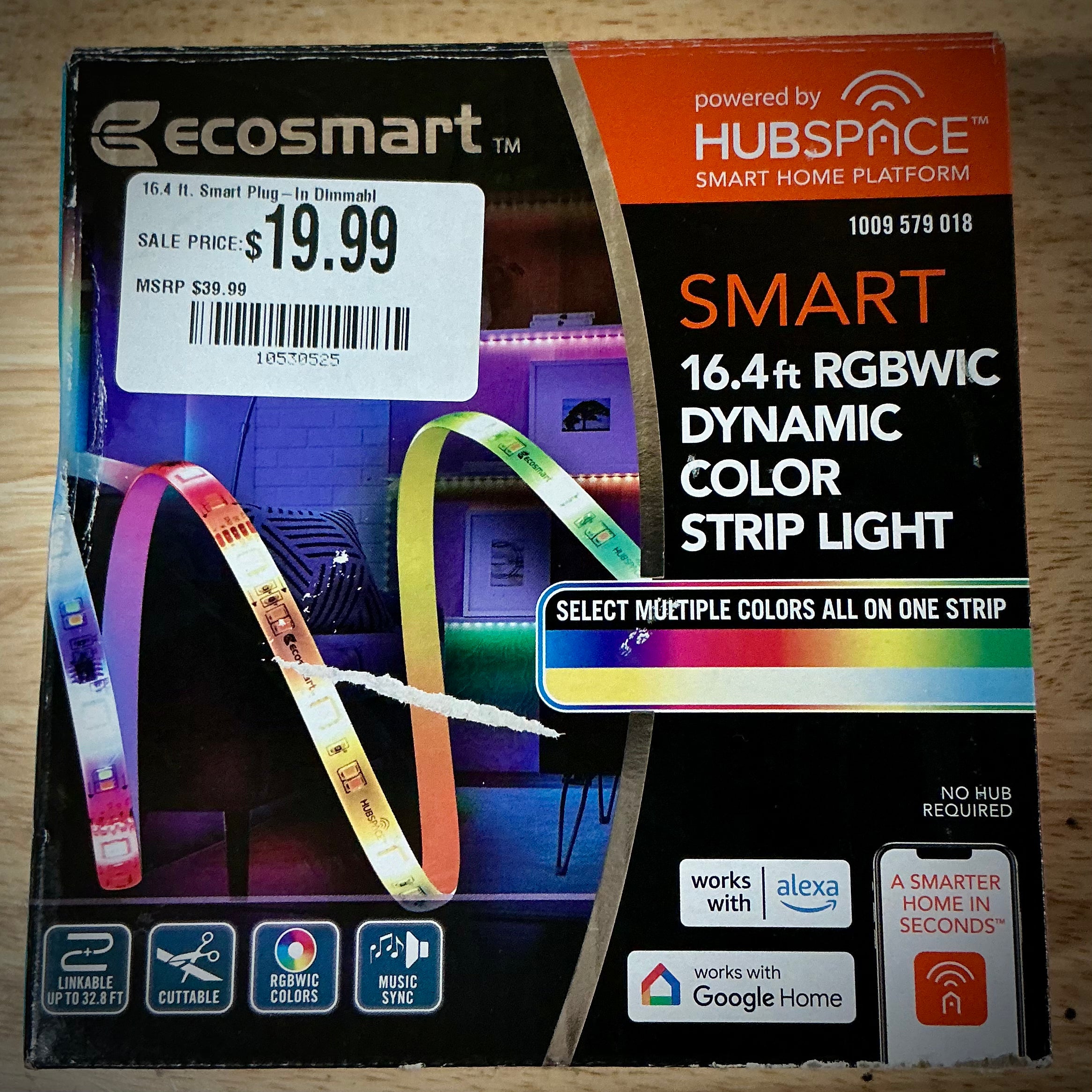 16.4 ft. Smart Plug-In Dimmable Cuttable Color-Changing Integrated LED Strip Light