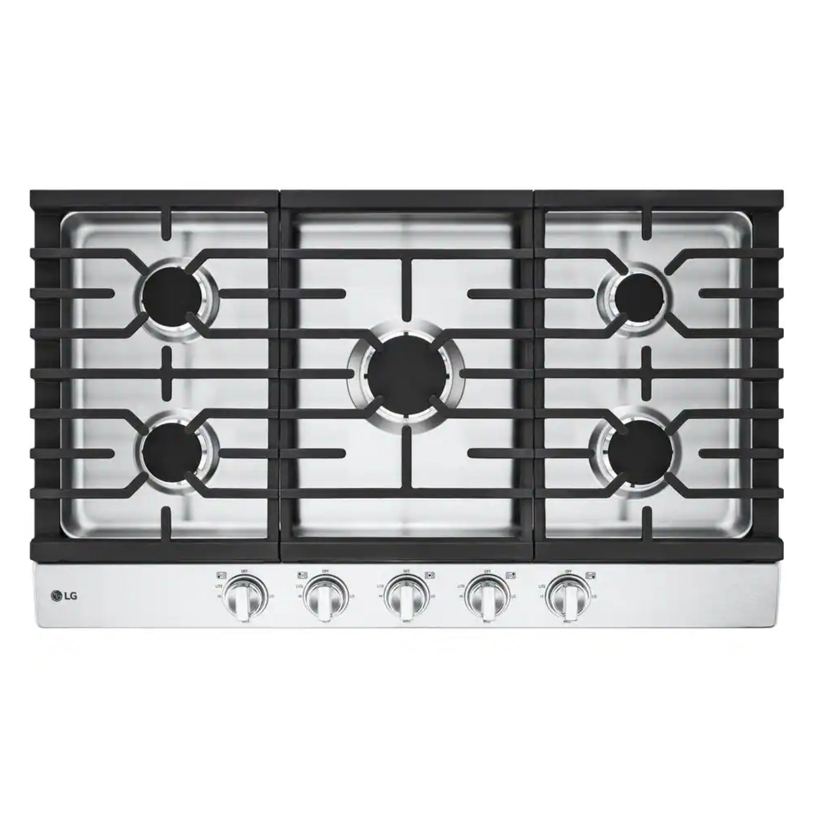 36 in. Gas Cooktop in Stainless Steel with 5 Burners and EasyClean - Stu's Home Improvement Outlet