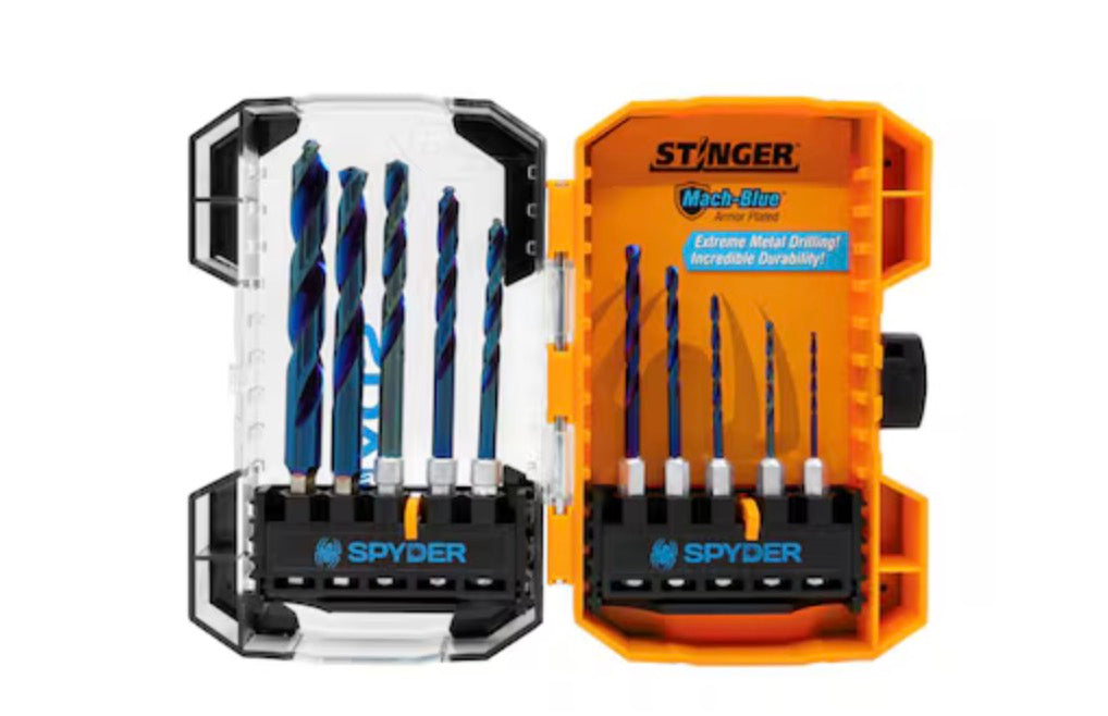 Spyder Mach Blue 10-Piece Assorted Set High-speed Steel Twist Drill Bit Set