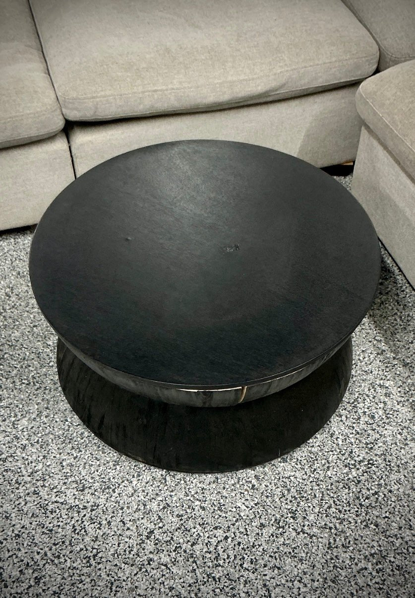 Round Black Wood Coffee Table - Stu's Home Improvement Outlet