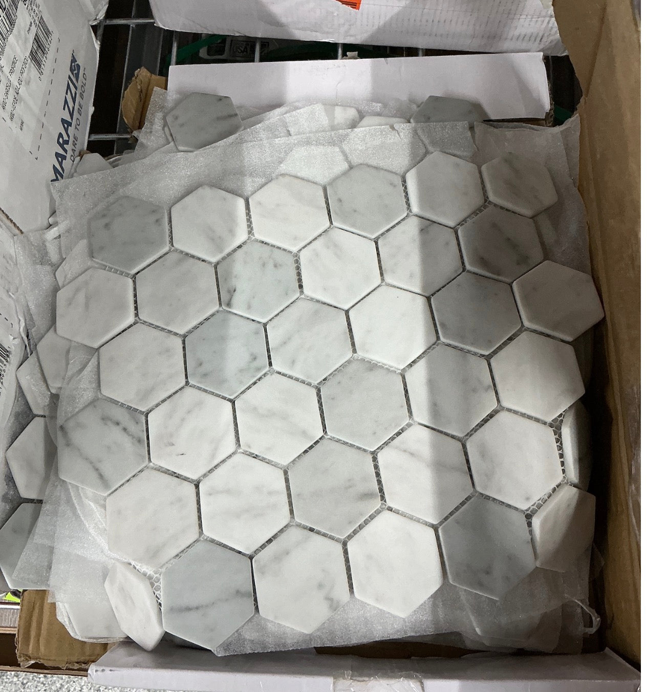 White marble like Floor and wall tile - Stu's Home Improvement Outlet