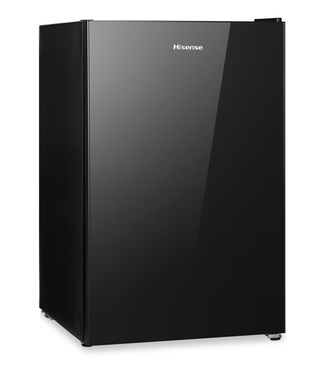 Hisense 4.4 cu. ft. Compact Refrigerator with Black Glass Door (RS44G1)