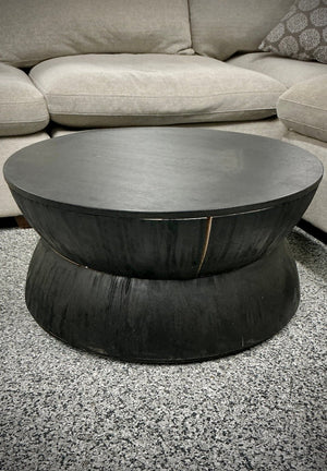 Round Black Wood Coffee Table - Stu's Home Improvement Outlet