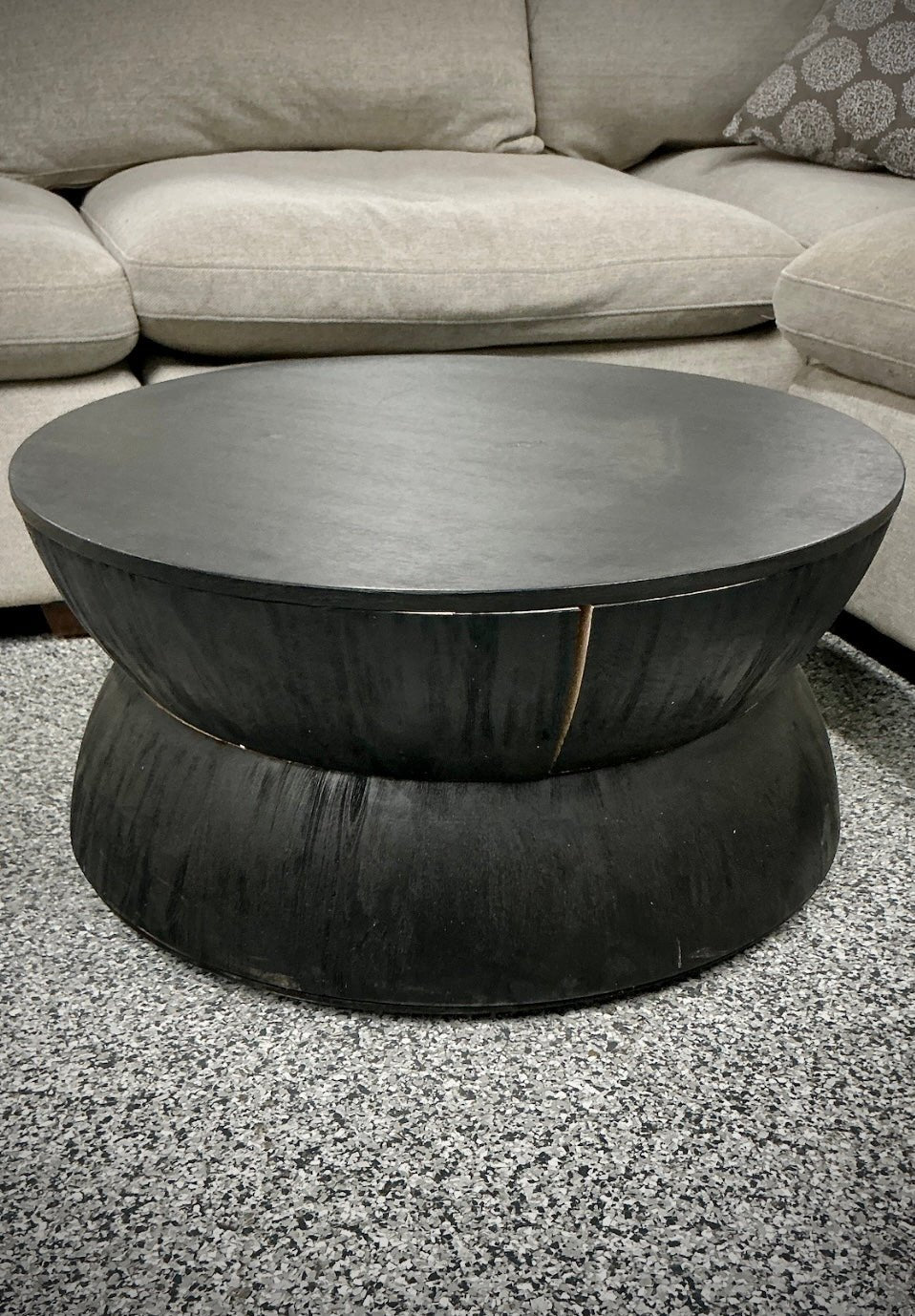 Round Black Wood Coffee Table - Stu's Home Improvement Outlet