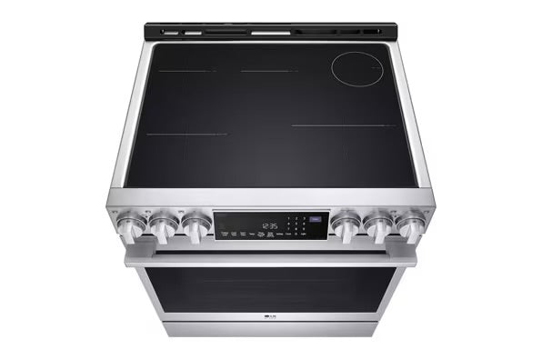 LG STUDIO 30-in 5 Burners 6.3-cu ft Air Fry Convection Oven Slide-in Single Induction Range (Stainless Steel)