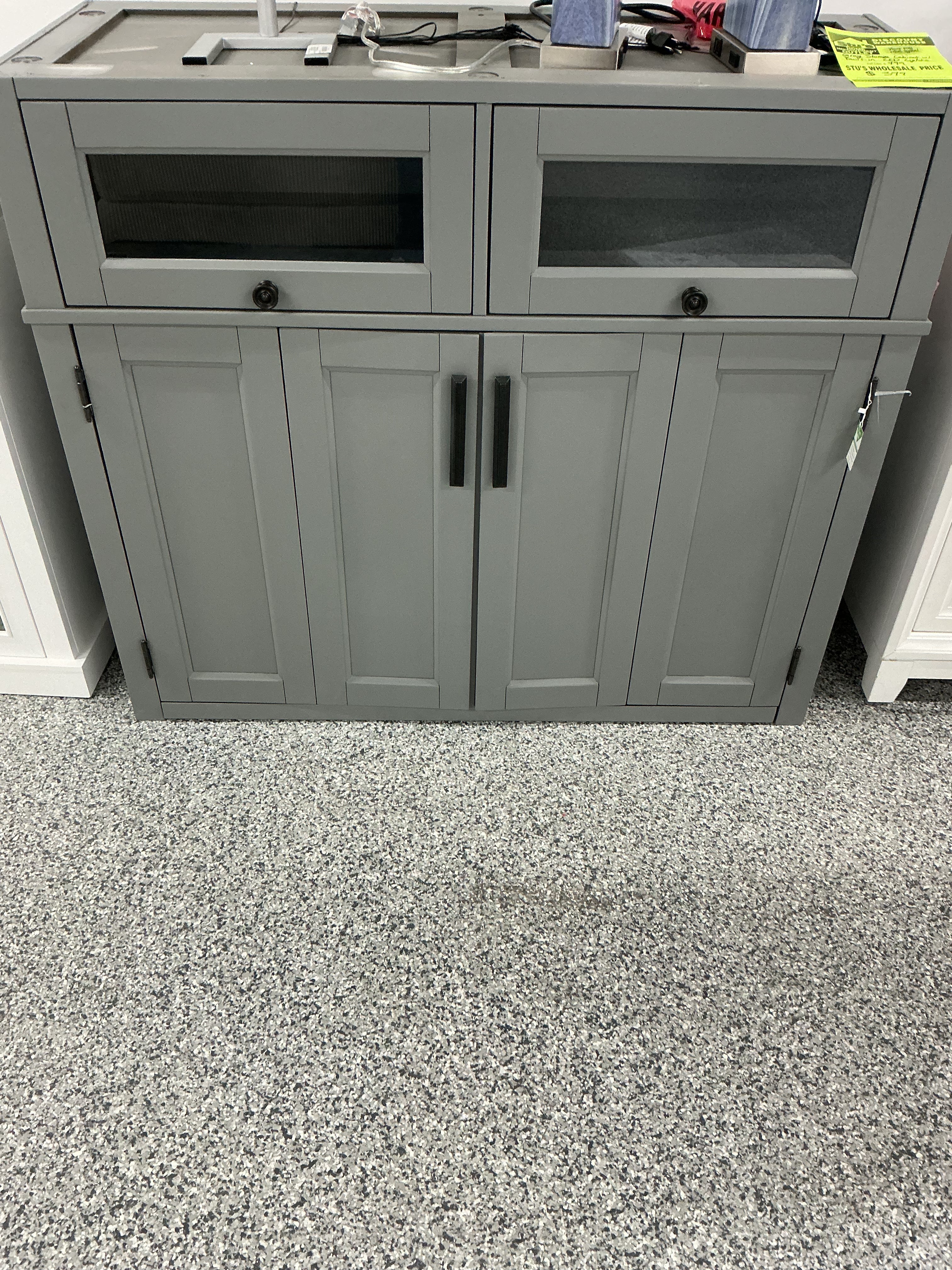 Gray Storage cabbinet with built in led lights