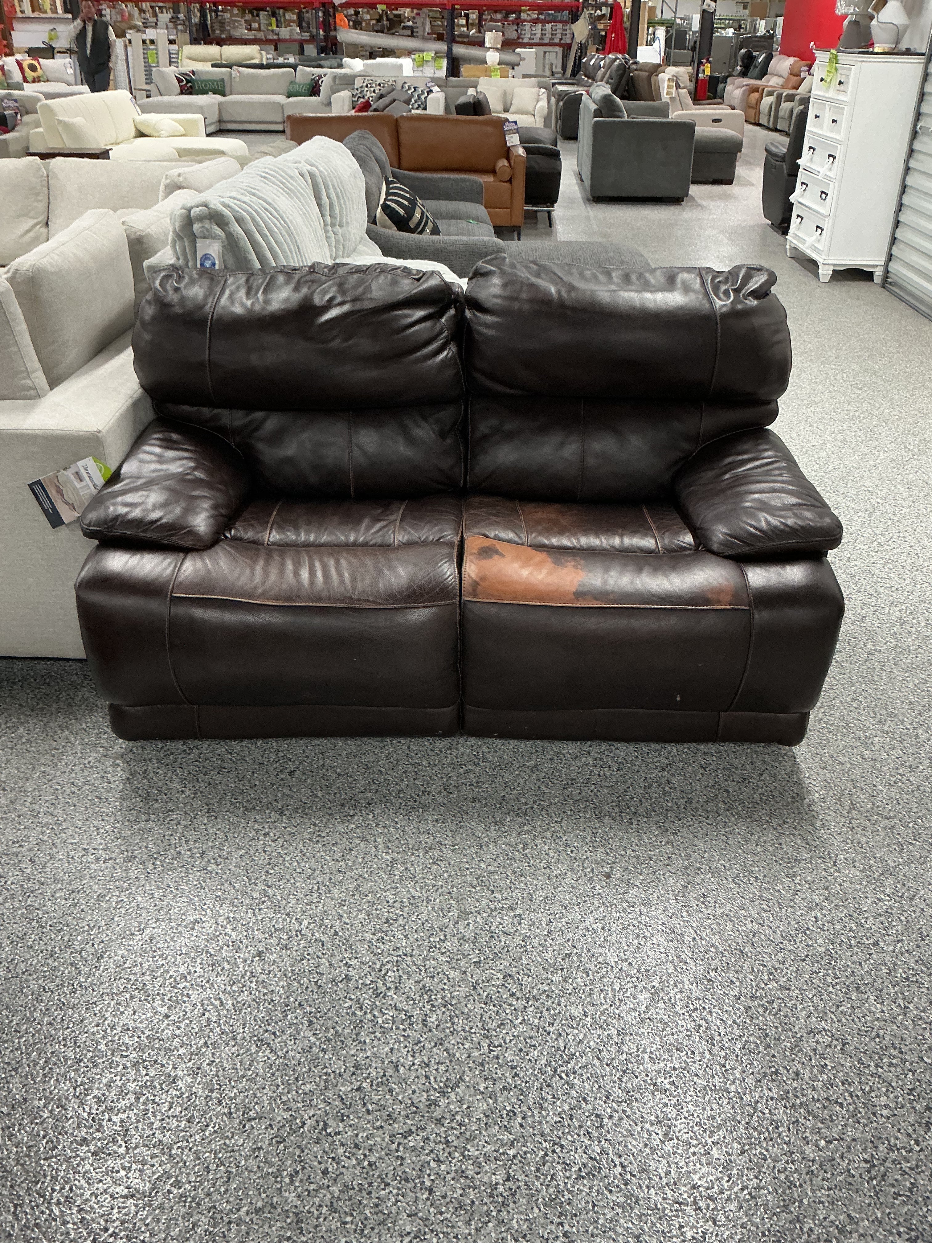 As Is Leather Couch Brown