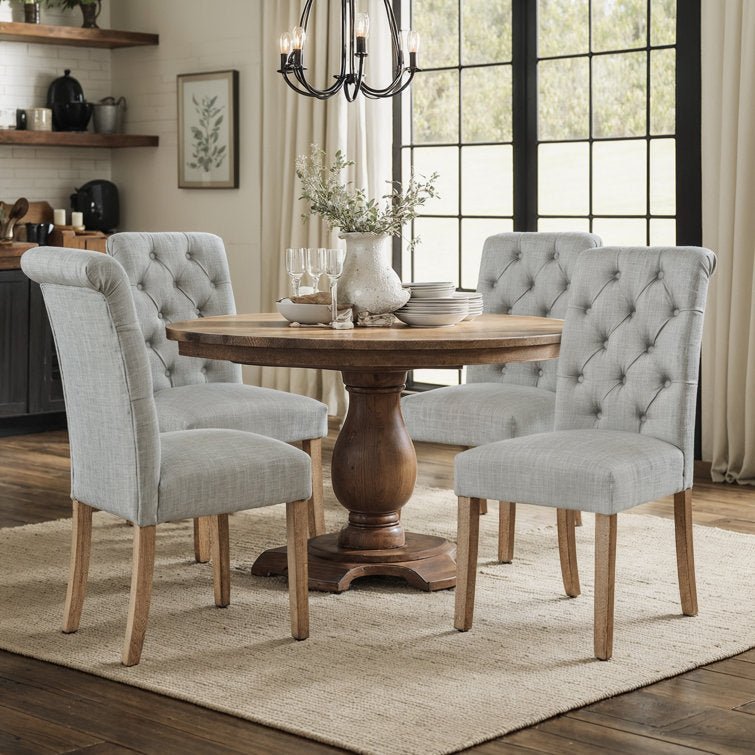 Selema Linen Upholstered Dining Parsons Chairs - Stu's Home Improvement Outlet