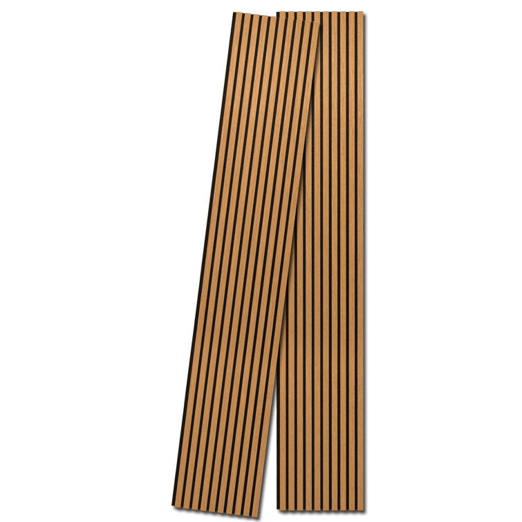 2Pcs 16''x104'' Wood Look Acoustic Wall Paneling,3D Sound proof Slat Wall Panels for Interior Wall Decor(23 sq.ft./Case)