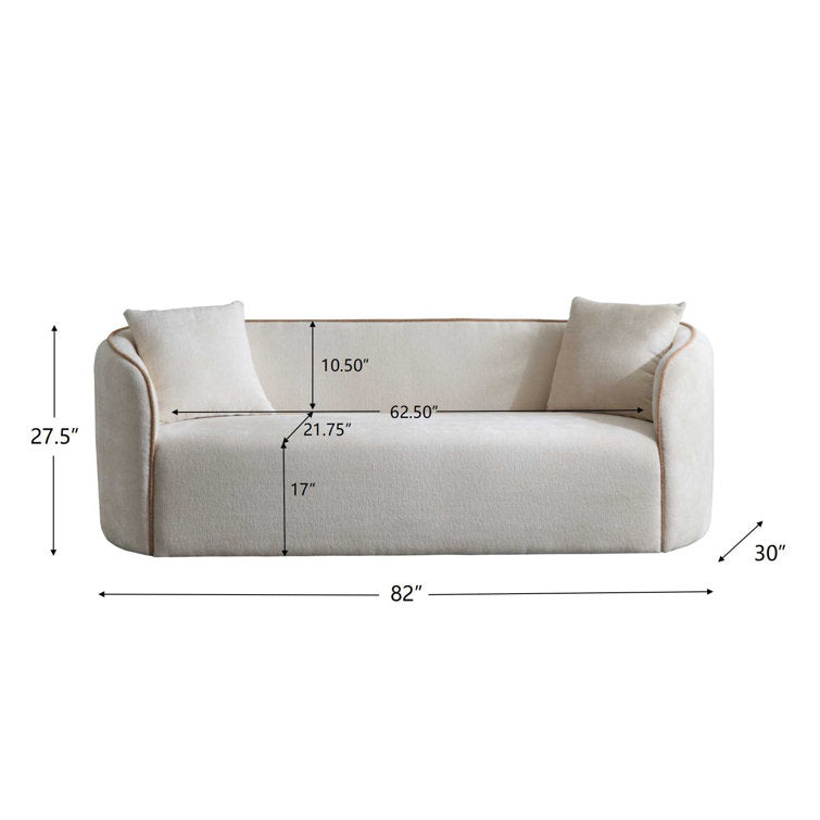 Renner 82" Curved Boucle 3-Seater Sofa