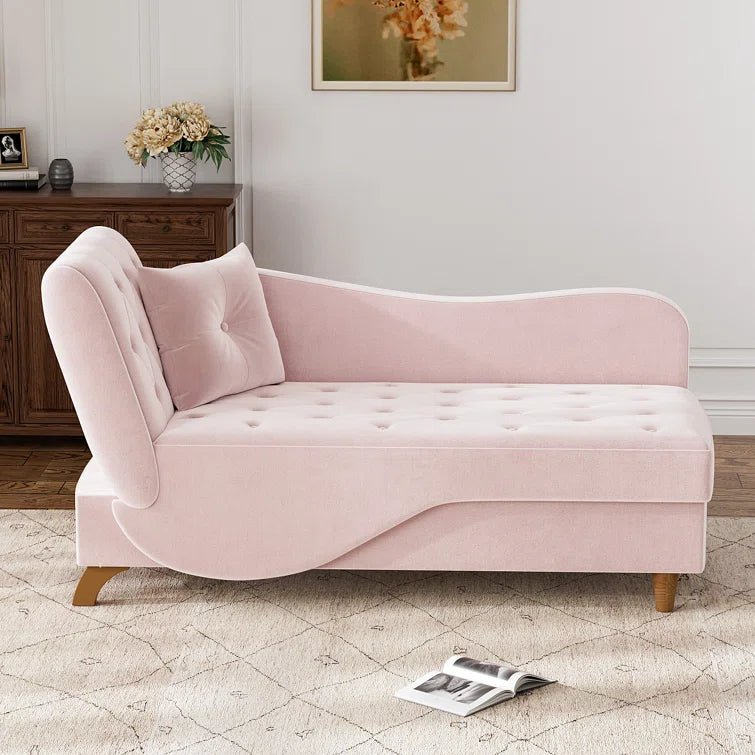 Acotas Velvet Upholstered Chaise Lounge - Stu's Home Improvement Outlet